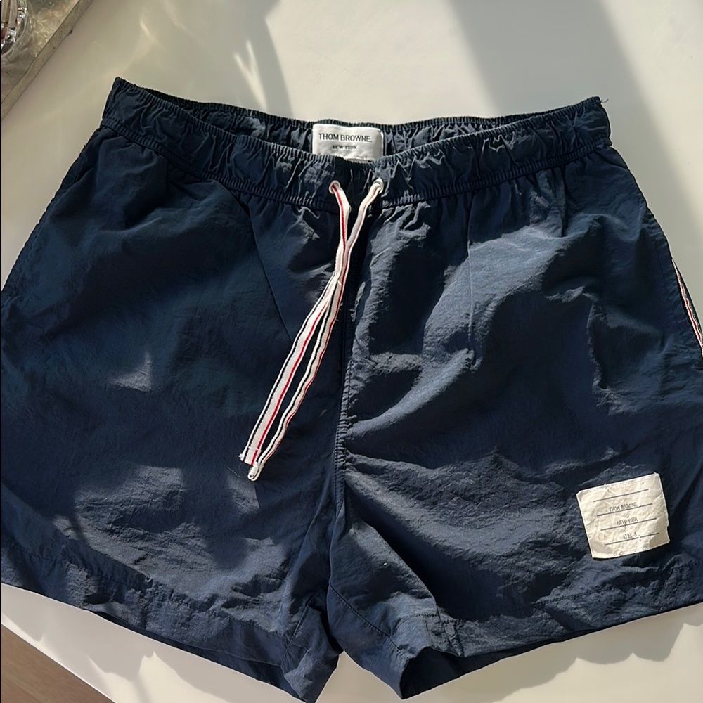 Thom Browne Blue Athletic Shorts with Elastic Waistband